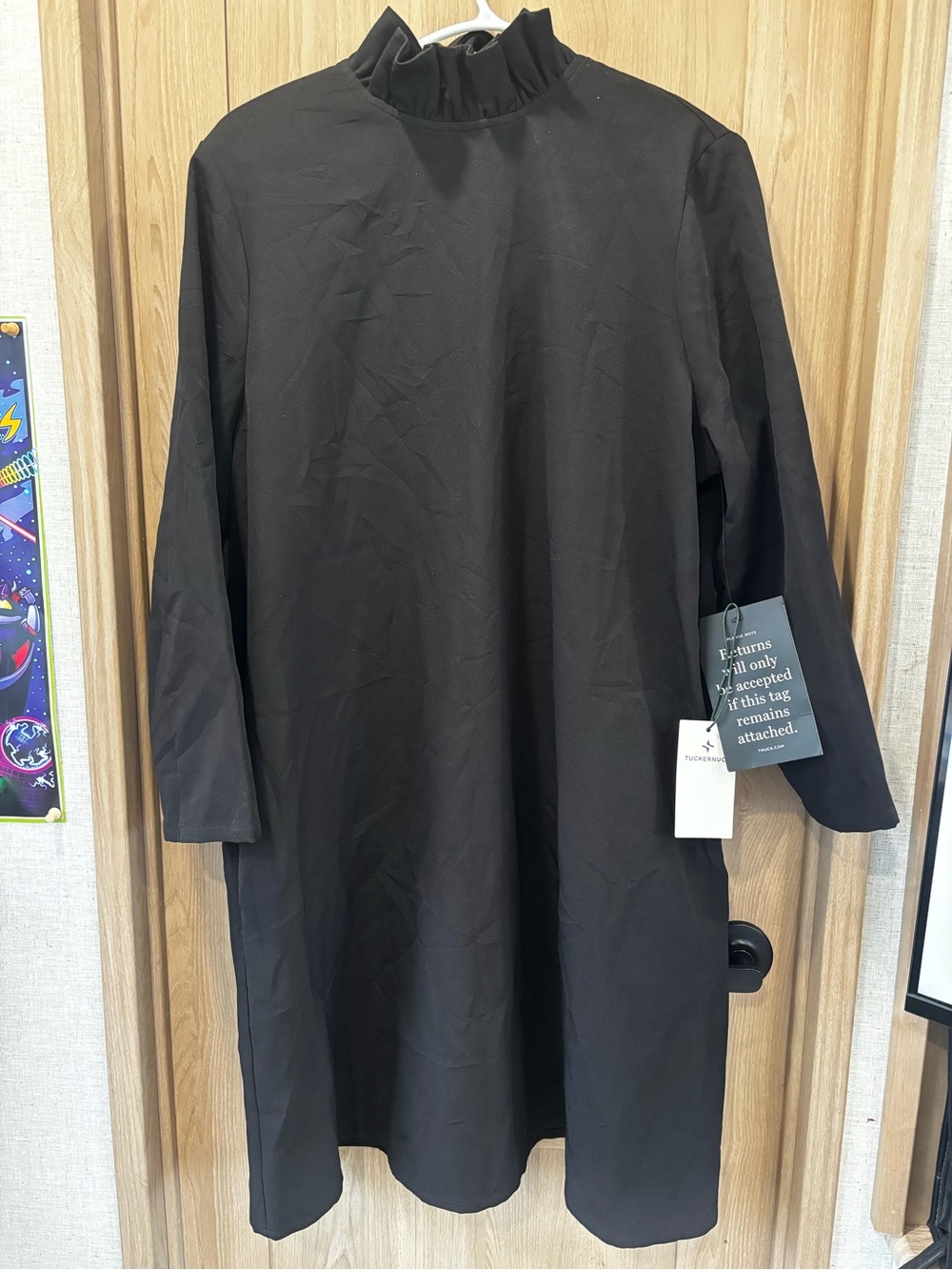 NWT Tuckernuck Daphne Dress Size XL Midi Black Modest Quiet Luxury LBDโ
